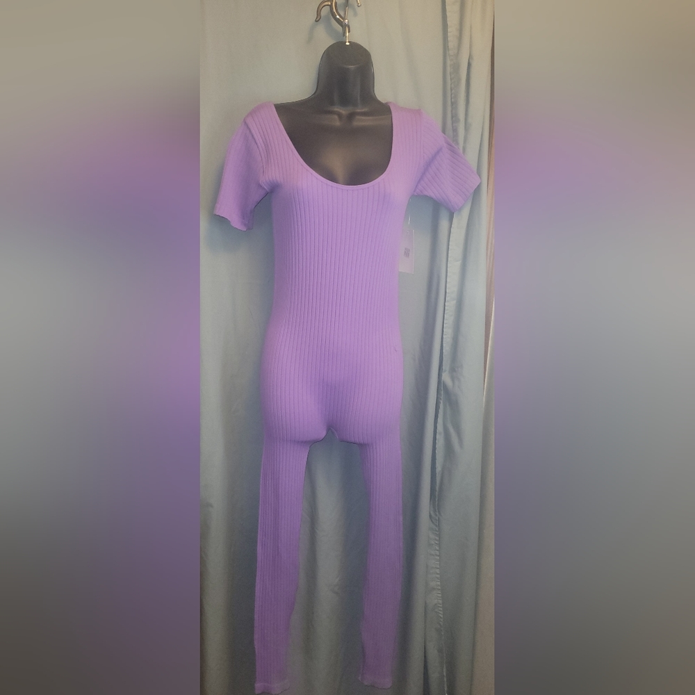Lavender ribbed jumpsuit. NWT.